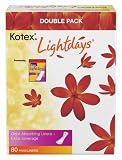 Kotex Lightdays Pantiliners, Extra Coverage, Double Pack, Case of Six-80 Count (480 Pantiliners)