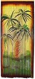 Asli Arts Model BCUPB917 Botanical Palm Painted Bamboo Curtain