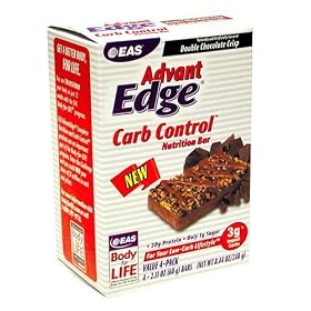 EAS AdvantEdge Carb Control Bar, Double Chocolate  Crisp- 4 Bars