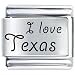 Jewelry : I Love Texas Italian Charms Bracelet Link