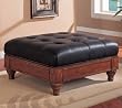 Dark Brown Button Tufted Ottoman By Coaster Furniture