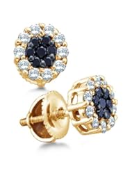 0.50 cttw. Diamond Flower Earrings 14K White Gold