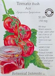Tomato Bush Ace Certified Organic Organic Heirloom Seeds 30 Seeds