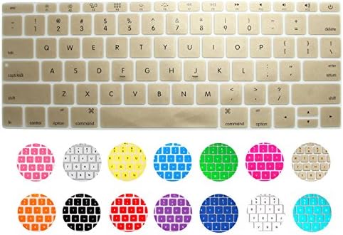 CaseBuy® New 12-inch Macbook Transparent Keyboard Protector Skin Cover for MacBook 12" with Retina Display A1534 (2015 NEWEST VERSION)(Golden)
