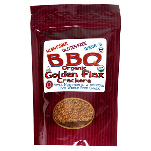 Foods Alive Golden Flax Crackers, Barbeque, 4-Ounce Pouches (Pack of 6) by Foods Alive