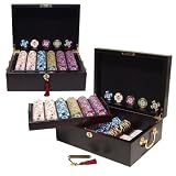500 Pharaoh's Club & Casino PaulsonT Chips w/Mahogany Case