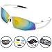 Ponosoon Sports Sunglasses Polarized with 5 Set Interchangeable Lenses for Cycling 0817