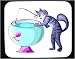 Mouse Pad with cat, fishing, aquarium