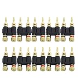 GLS Audio - Dual Gold Banana Plugs Heavy Duty Plug Banana Clips 10 PACK