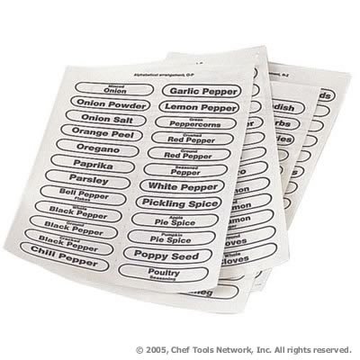 Childrens Toyshop  Kitchen & Housewares : Spice Labels - Clear - Oblong