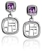Sterling Silver Window Drop Earrings w/ Amethyst by Zina