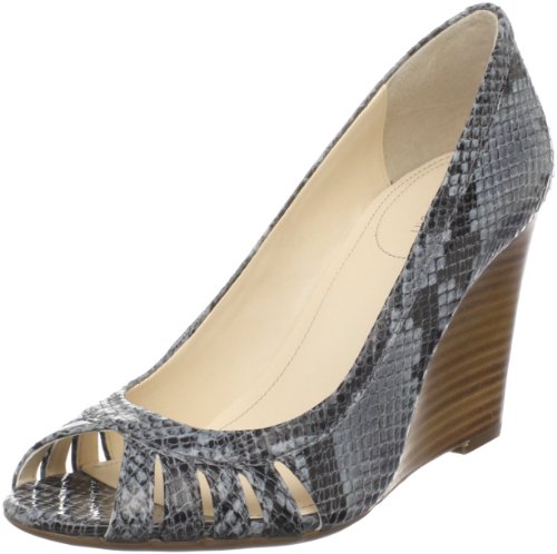 Calvin Klein Women's Flare Classic Python Print Open-Toe Wedge