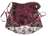 Burgundy with Black Flocked Flowers Wrap Ballet Skirt w/matching Hair Scrunchie Adult S/M, M/L, X-large 2x Plus