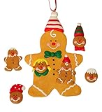 IMAGE OF 7-Piece Gingerbread Magnetic Family Christmas Ornament Set #24811