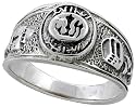 Sterling Silver Polished Allah Ring