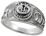 Sterling Silver Polished Allah Ring