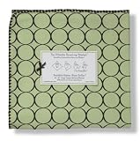 SwaddleDesigns Ultimate Receiving Blanket - Lime with Brown Mod Circles