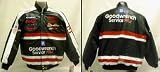 Dale Earnhardt Genuine Plonge (Soft) Cowhide Leather Uniform Replica Jacket with Leather Logos in Re