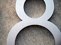 Modern House Number Aluminum Modern Font Number Eight "8" 6 inch