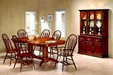 7PC Country Dining Set w/Solid Hardwood In Distressed Oak Finish.