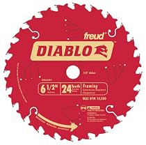 Freud D0624X Diablo 6-1/2-Inch 24 Tooth ATB Framing Saw Blade with 5/8-Inch Arbor