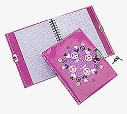Peace Sign Secret Diary- With Lock and Key