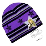 Girls' Hannah Montana Striped Eartunes Beanie - Purple (7-14)