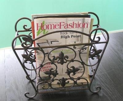 Fleur De Lis Magazine Rack French Wrought Iron Holder