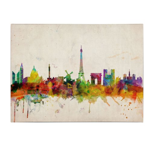 Trademark Fine Art Paris Skyline Canvas Art by Michael Tompsett, 16 by 24-Inch