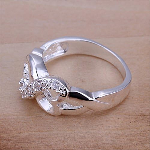 Moccasinton Jewelry Womens 925 Sterling Silver Plated Cubic Zirconia Best Friend Infinity Symbol Ring