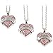 Elefan Cornelia Jewelry Pink Crystal Pendant Necklace Set for Sisters Big Sister Middle Sister Little Sister (3 PCS)