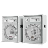 Pair Auna PW-1522 DJ PA 1600W Speakers 3-Way 15