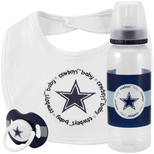 Dallas Cowboys 3-Piece Pacifier, Bib & Bottle Gift Set