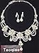 Taoqiao New Silver Rhinestone Artificial Zircon Bead Necklace Earrings Jewel...