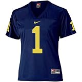 Nike Michigan Wolverines #1 Navy Blue Ladies Replica Football Jersey