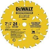 DEWALT DW3599B10 Ultra Thin Kerf 7-1/4-Inch 24 Tooth Framing Blade