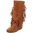 Minnetonka 1222 Calf Hi Fringe Boot, Damen Stiefel
