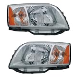 04-08 Mitsubishi Endeavor Headlights Headlamps Head Lights Lamps Pair Set by Aftermarket