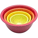 Zak! Designs Confetti Nested Mixing Bowls, BPA-free, Sherbet, Set of 4