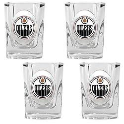 Edmonton Oilers NHL 4pc Square Shot Glass Set by Great American Products