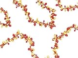 Pack Of 6 Red & Gold Twisted Beaded Christmas Garlands 54'