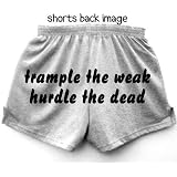 Flirty Diva Tees Woman's Fitness Workout Shorts-Trample Hurdle-Grey