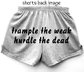 Flirty Diva Tees Woman's Fitness Workout Shorts-Trample Hurdle-Grey