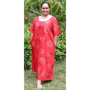Plus Size Round Neck Long Dress - Golden Dragon Hawaiian Aloha Caftan/Kaftan Style Evening Dress