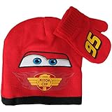 Disney Cars "Piston Cup" Red Hat and Mittens Set - Toddler Boys