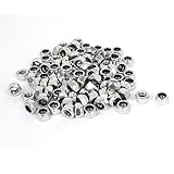 uxcell ナイロンロックナット　ねじサイズ シルバートーン 機械ナッツ　 炭素鋼　亜鉛メッキ　M6 x 1mm　304ステンレス鋼製　100個