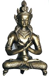 Seated Buddha Brass Collectibles and Figurines 10 x 5.75 inches (budha1087)