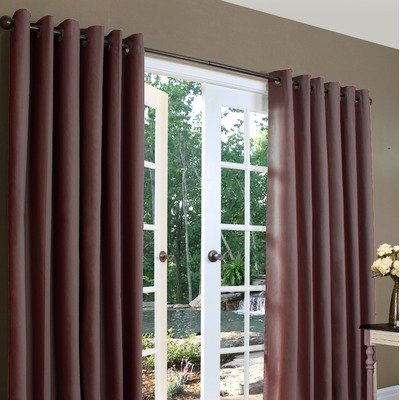 Weathermate Solid Insulated Color Grommet Top Curtain Pairs in Chocolate Size: 72 H x 80 W