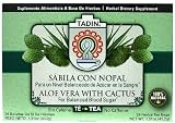 Tadin Tea Aloe Vera With Cactus 24 Bags - Te De Sabila Con Nopal- Diabetic Tea Helps control Blood Sugar & Cholesterole levels