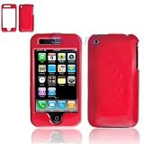 SOLID RED SNAP-ON COVER HARD CASE PROTECTOR for APPLE IPHONE 3G